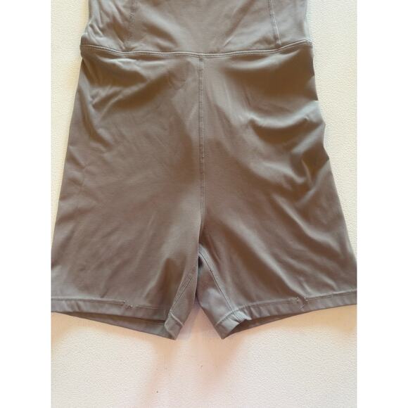 Set Active Sportbody One Piece Unitard Romper with Biker Shorts Sz XL Gray - Picture 5 of 5